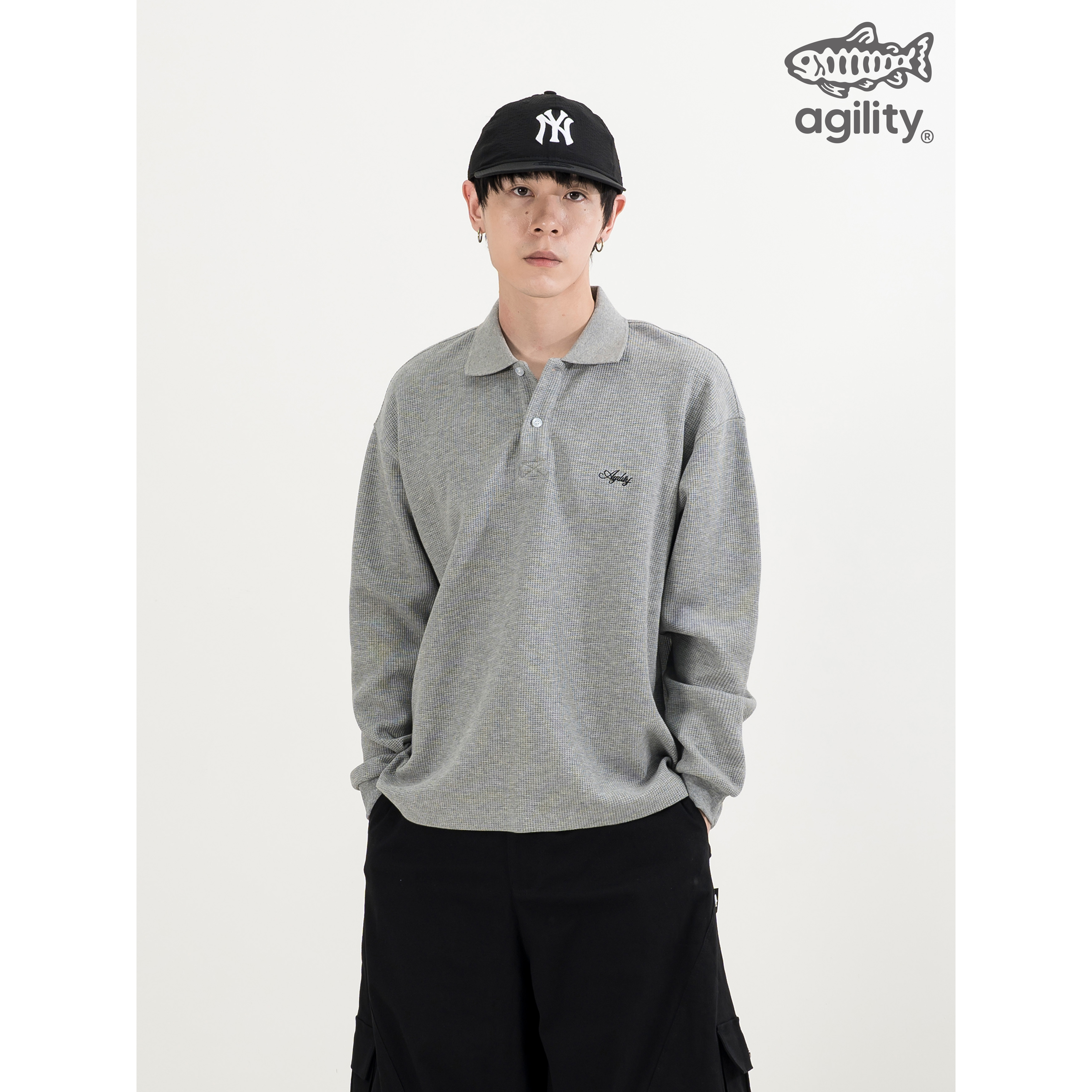 AGILITY Waffle Polo LS Shirt 華夫格 草寫刺繡 長袖Polo衫 [WFL-26]