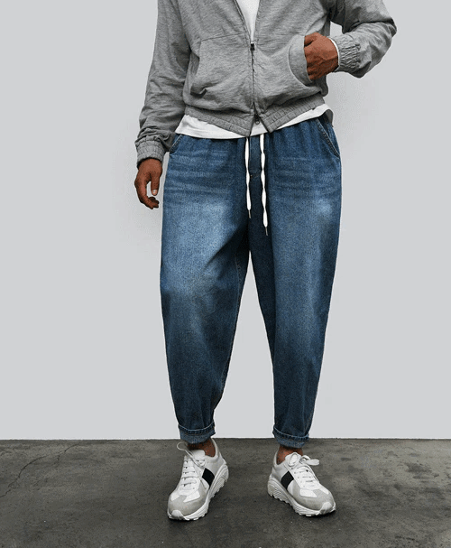 Slub Balloon Denim Pants