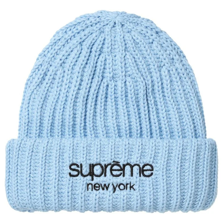 Classic Logo Chunky Ribbed Beanie - Blue| FW26BN42