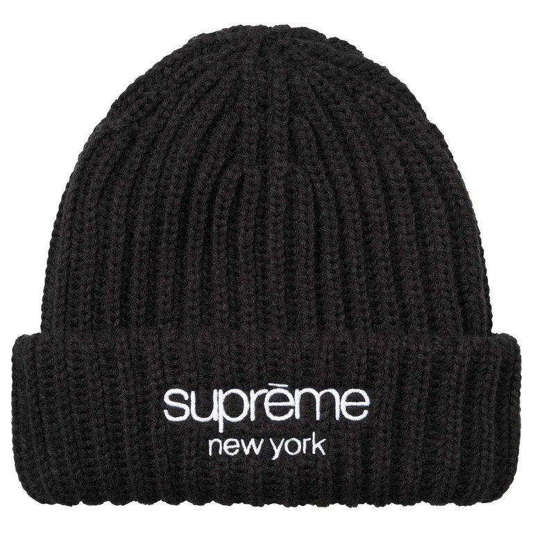 Classic Logo Chunky Ribbed Beanie - Black| FW26BN42