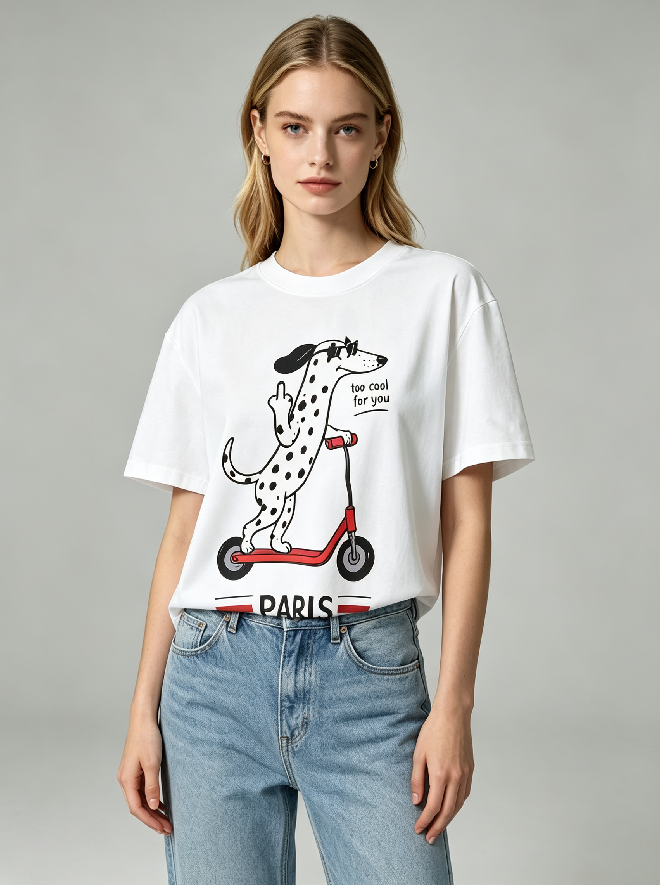 WC04 法國Lune de Moon Cool Dalmatian Scooter Tee(4)