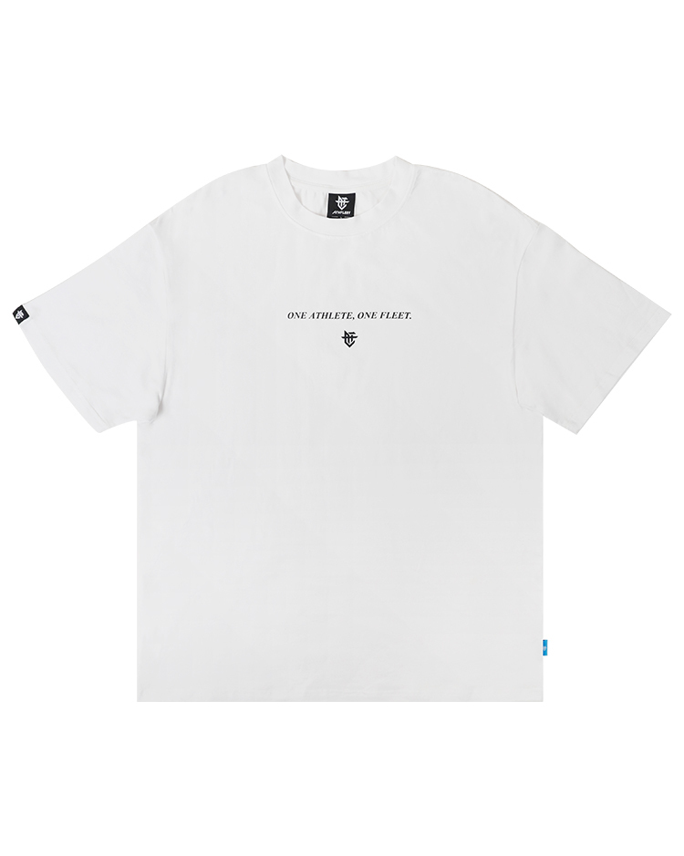 Slogan Oversized Tee / 口號彈力落肩短Tee 白