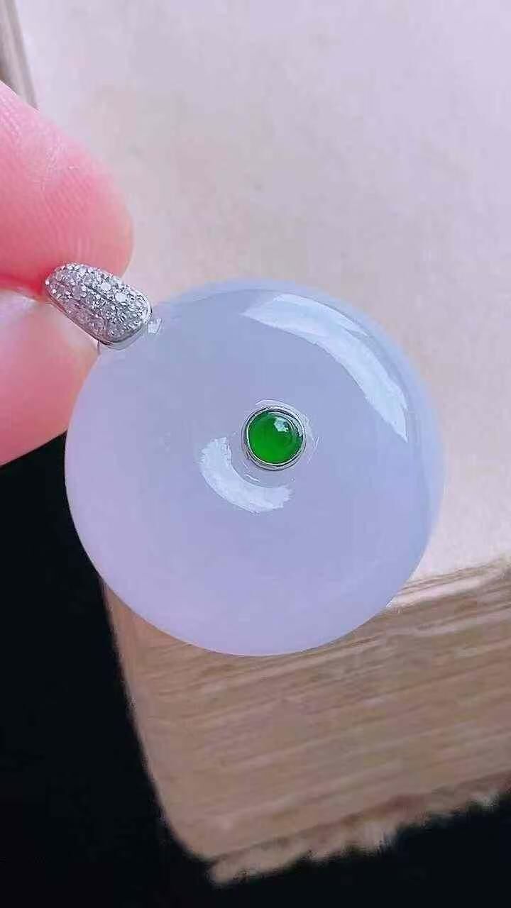 95220 翡翠冰紫羅蘭麵包扣 (20.2mm直徑)