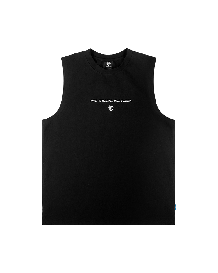 Slogan Tank / 口號彈力寬肩背心 黑