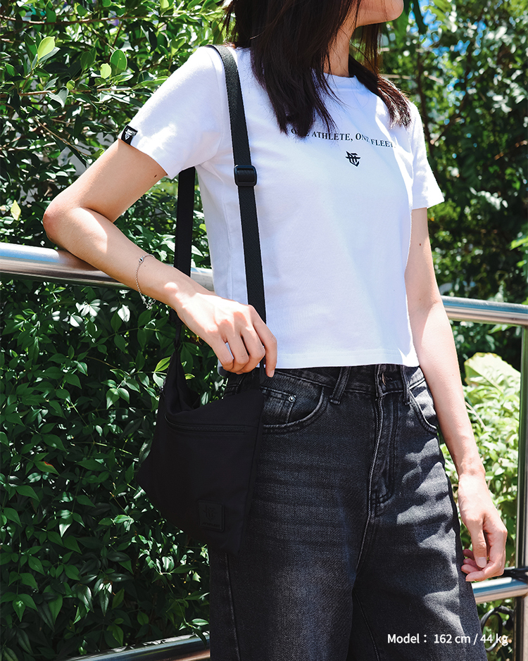 Slogan Cropped Tee / 口號彈力女短版Tee 白