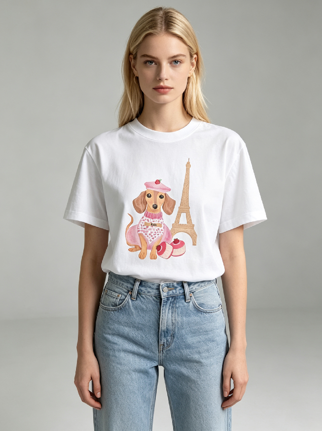 WC20 法國Lune de Moon Paris Dachshund Tee(20)