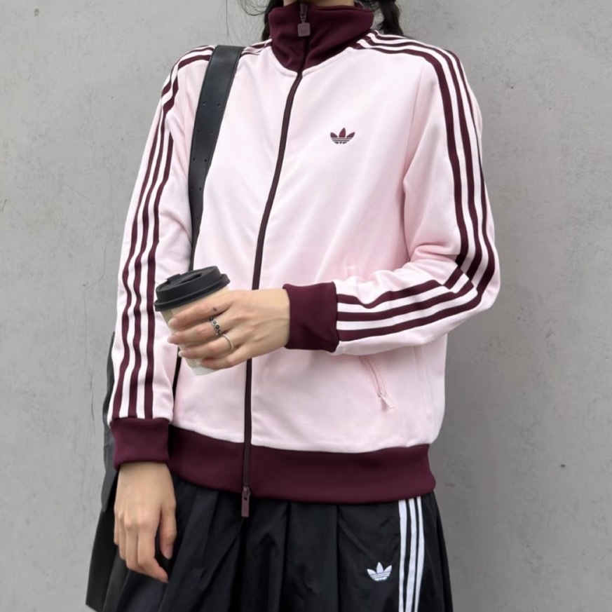 ADIDAS ORIGINALS 莓果色 運動外套 立領 女款 KX4264