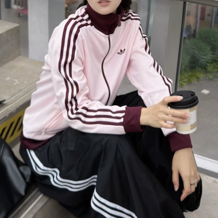 ADIDAS ORIGINALS 莓果色 運動外套 立領 女款 KX4264