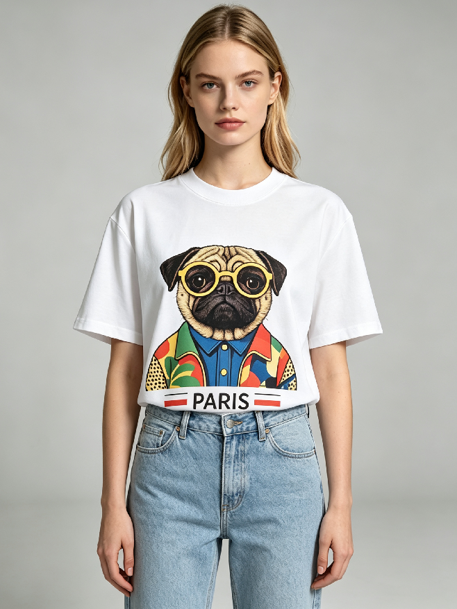 WC27 法國Lune de Moon Sunglass Pug Tee(27)