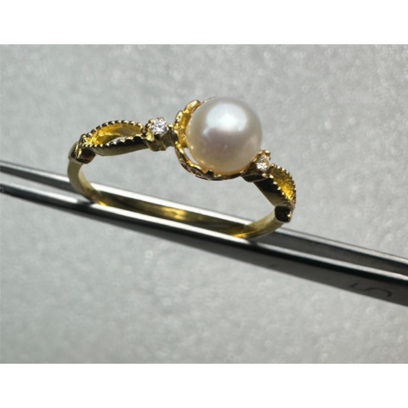 HKAG0918-029 [孤品] 日本AKOYA 單粒款戒指 [S925銀] [4.5-5MM] 港碼#18 (A29)