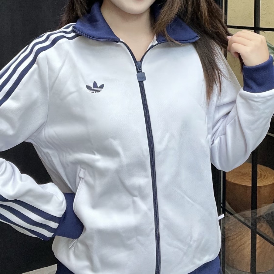 ADIDAS ORIGINALS 白藍 立領外套 修身 撞色 女款 KX4263