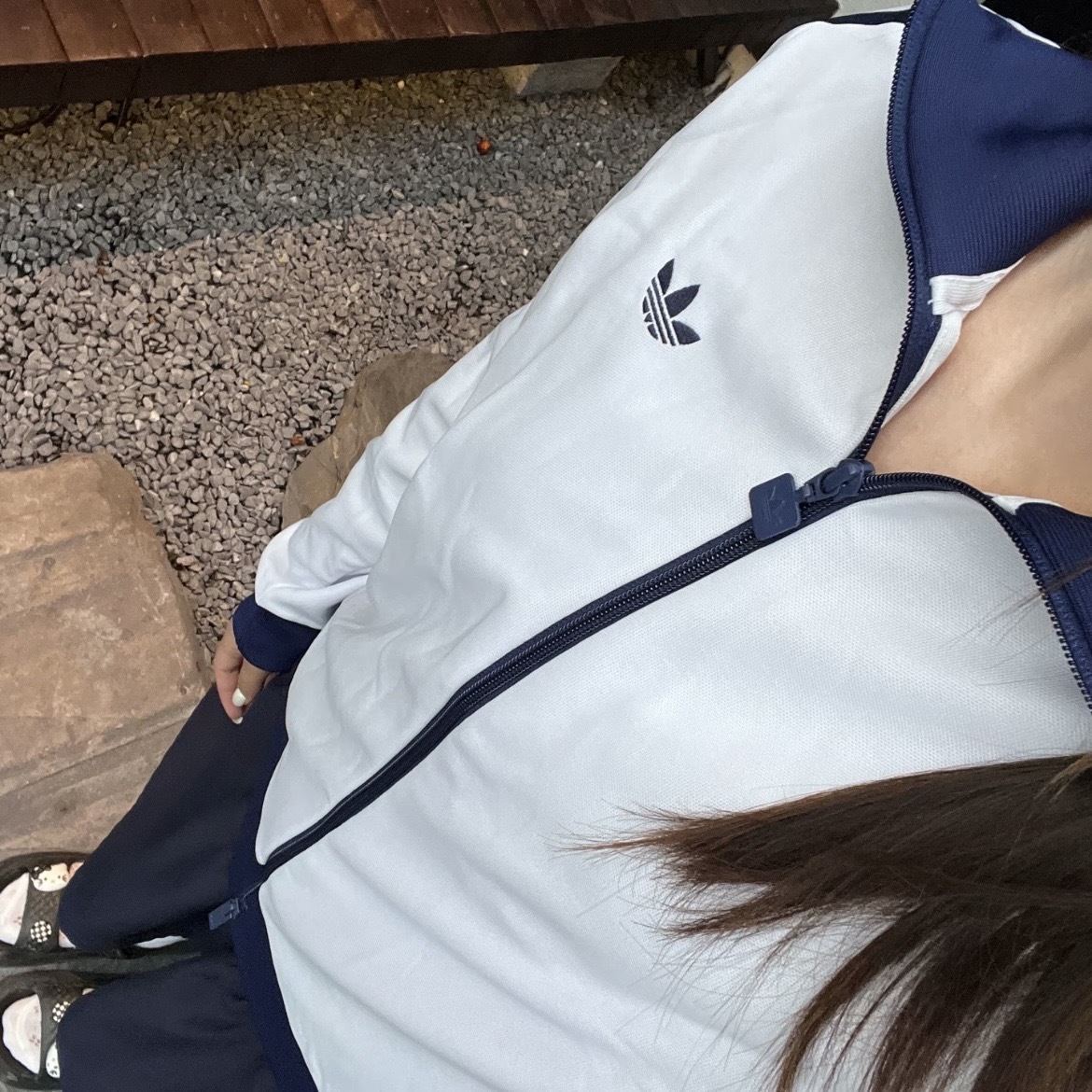 ADIDAS ORIGINALS 白藍 立領外套 修身 撞色 女款 KX4263
