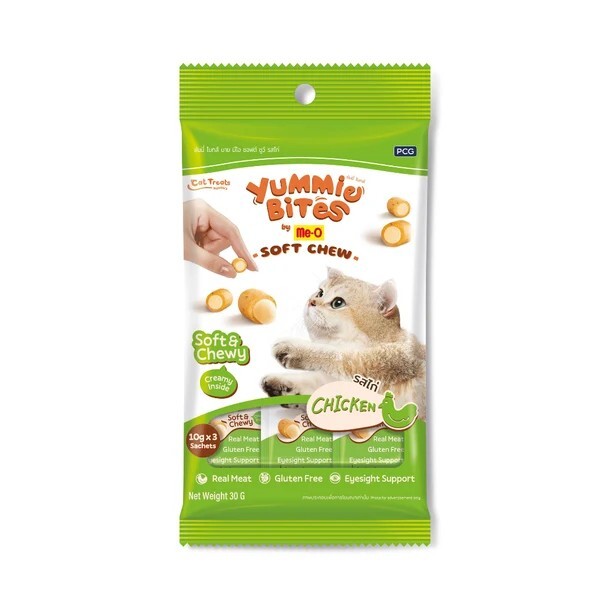 Me-O Cat Treats - Eye-Friendly Soft and Juicy, 30g (10g X 3)