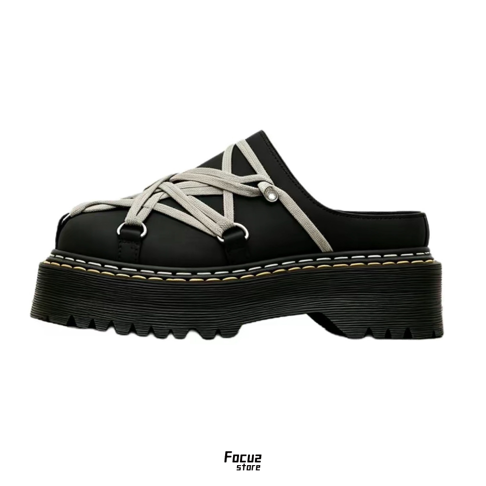 【Focus Store】預購 Rick Owens x Dr.martens Slip-On Quad Sole Mule "Black" 黑色 穆勒鞋 馬丁鞋 DM02F18156001