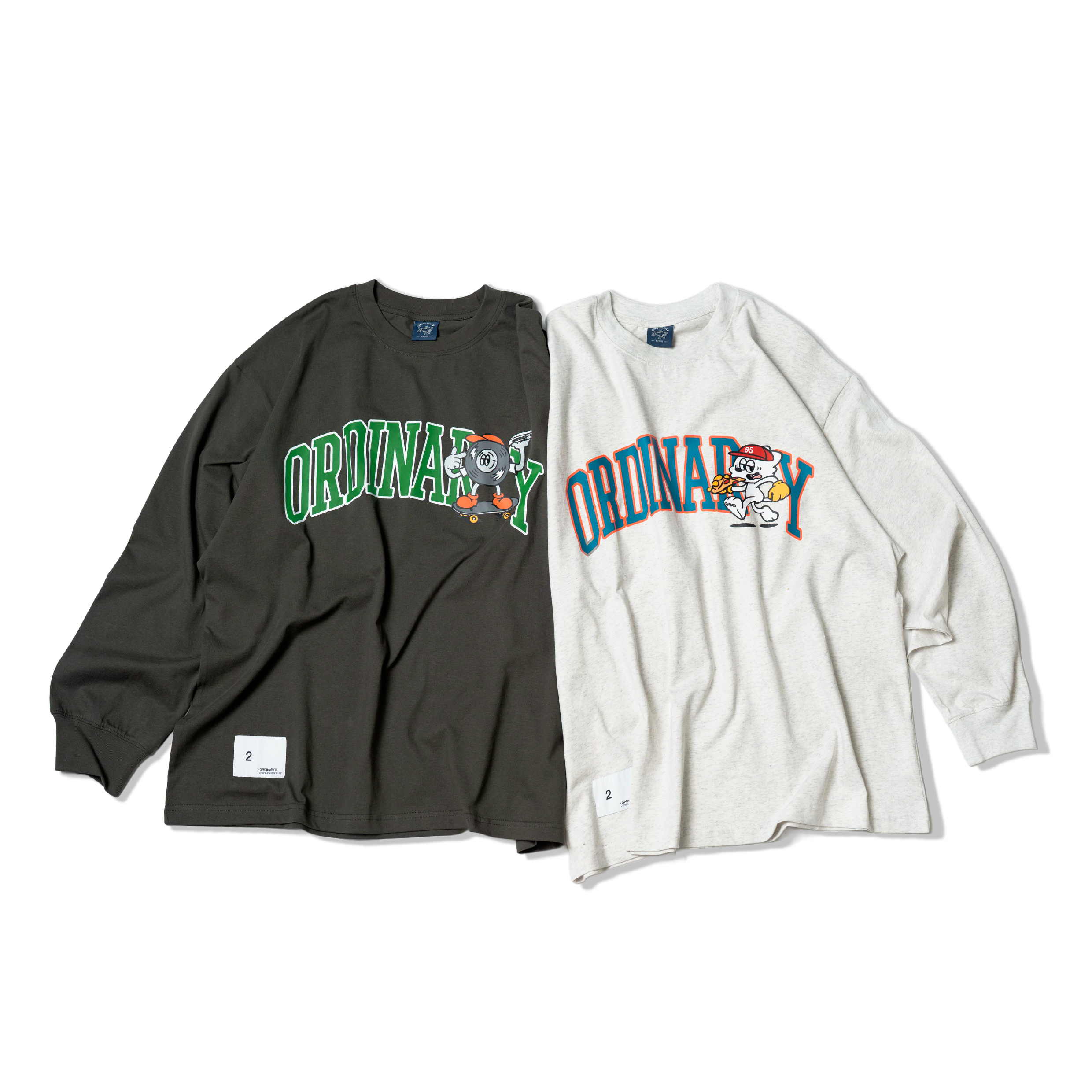 ORDINARY Campus Characters LS Tee 美式角色拱形Logo 長Tee