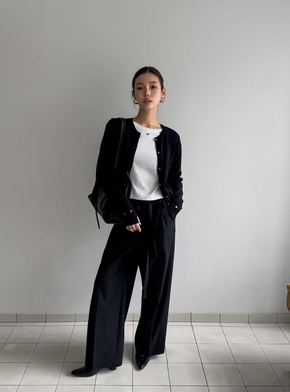 LF7132 袖口裝飾針織開襟外套