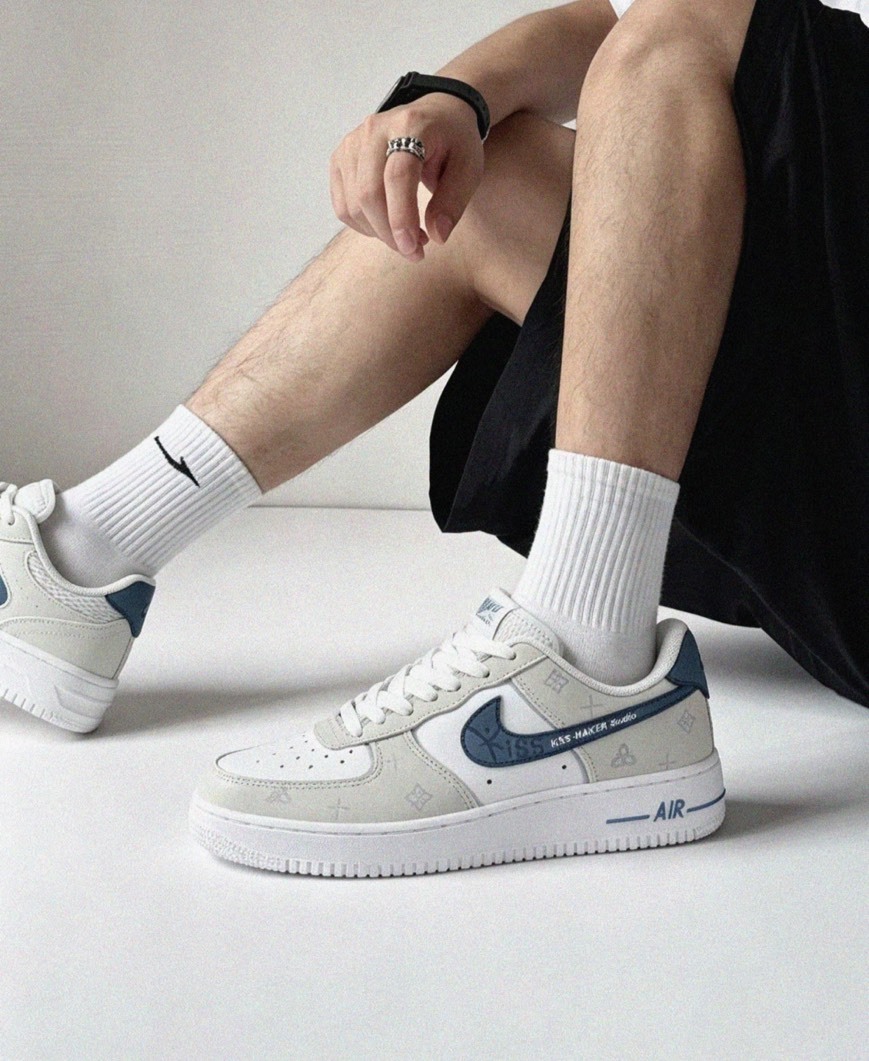 【訂製鞋款】 NIKE AIR FORCE 1 海鹽 灰白藍 空軍 竹月藍 CW2288111（Team845親密製造）