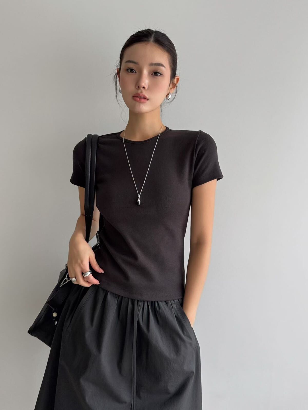 LF7136 羅紋修身短袖T