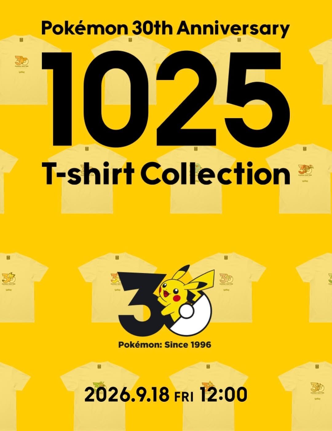 日本 ZOZOTOWN x Pokemon 30th Anniversary 1025 T-Shirt Collection