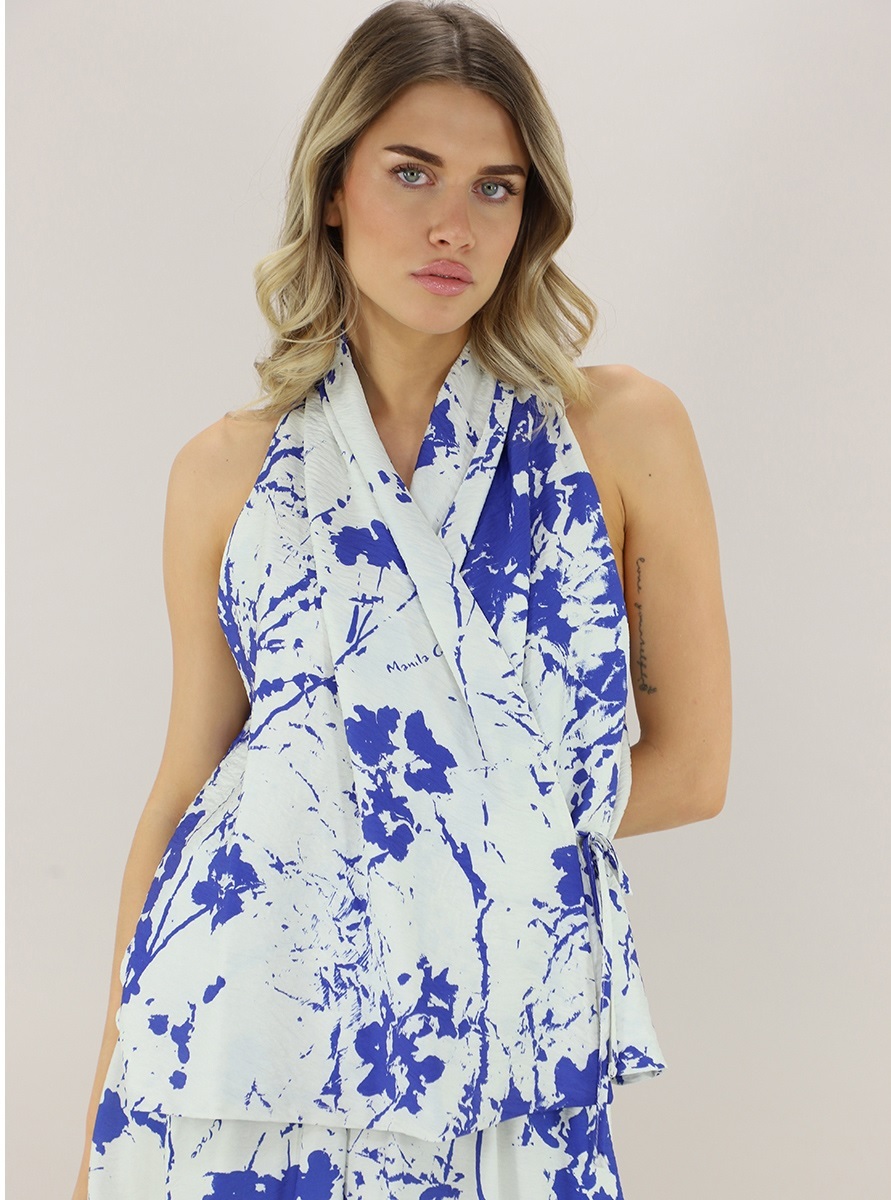 Manila Grace 潑墨印花交叉背心