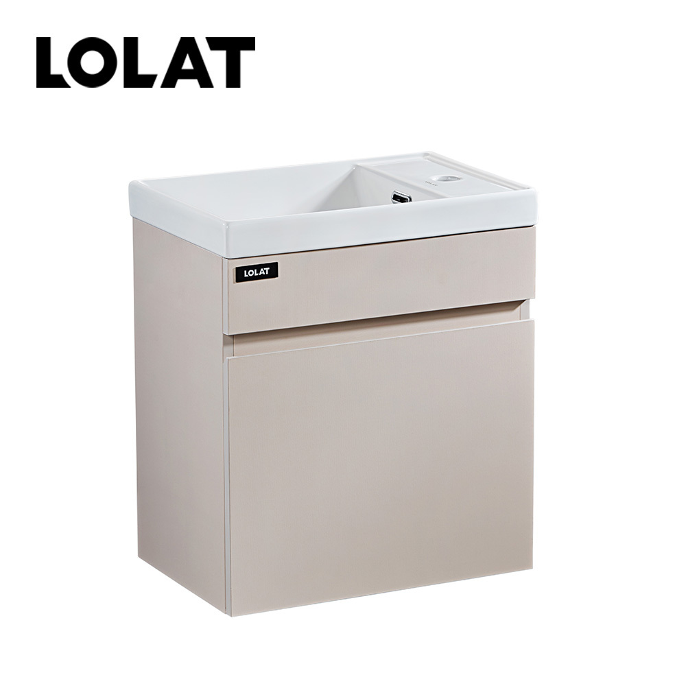 LOLAT多層實木板單門左開50公分浴櫃-羊絨灰WC207CW611-SCG
