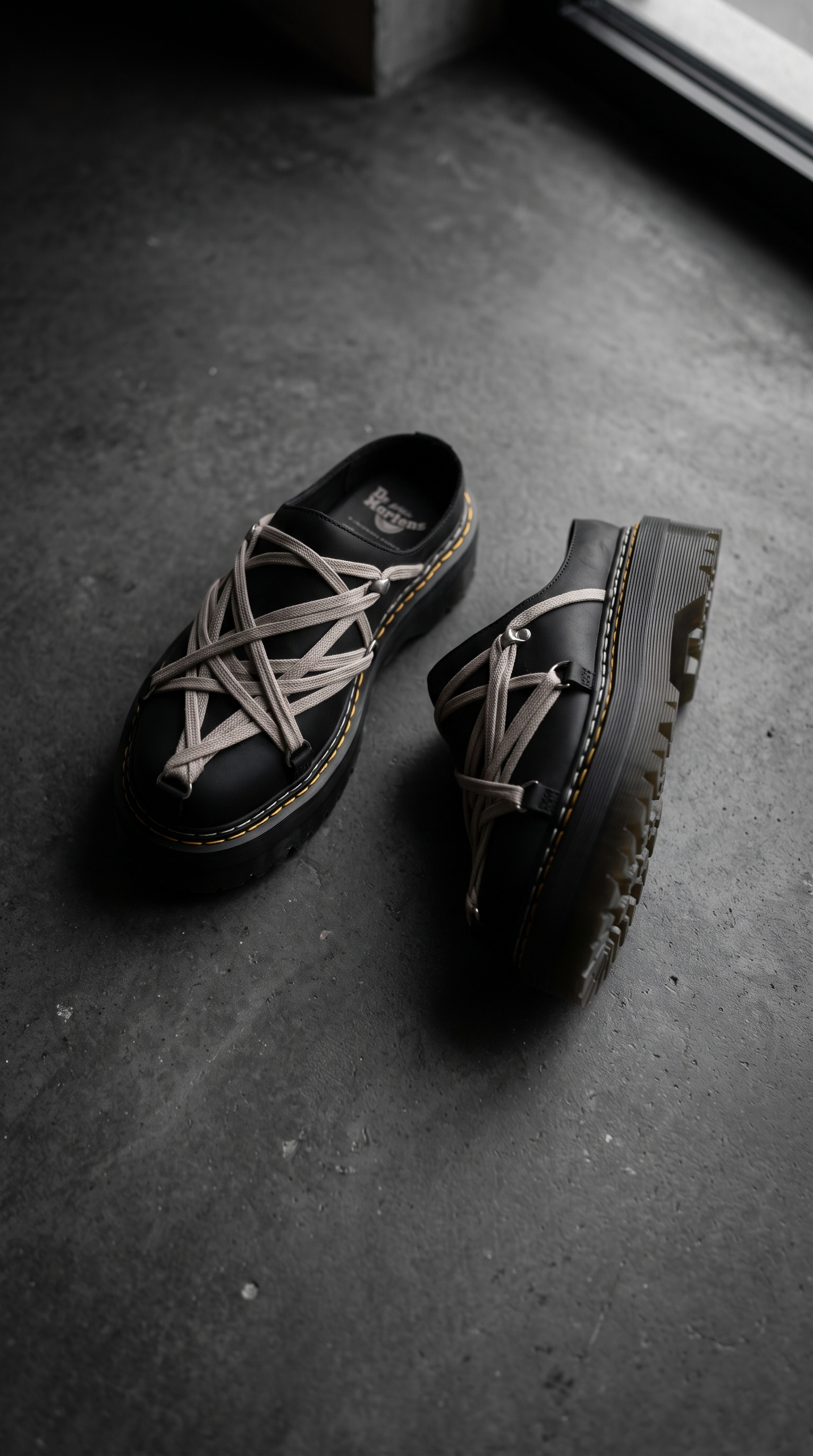 【Focus Store】預購 Rick Owens x Dr.martens Slip-On Quad Sole Mule "Black" 黑色 穆勒鞋 馬丁鞋 DM02F18156001