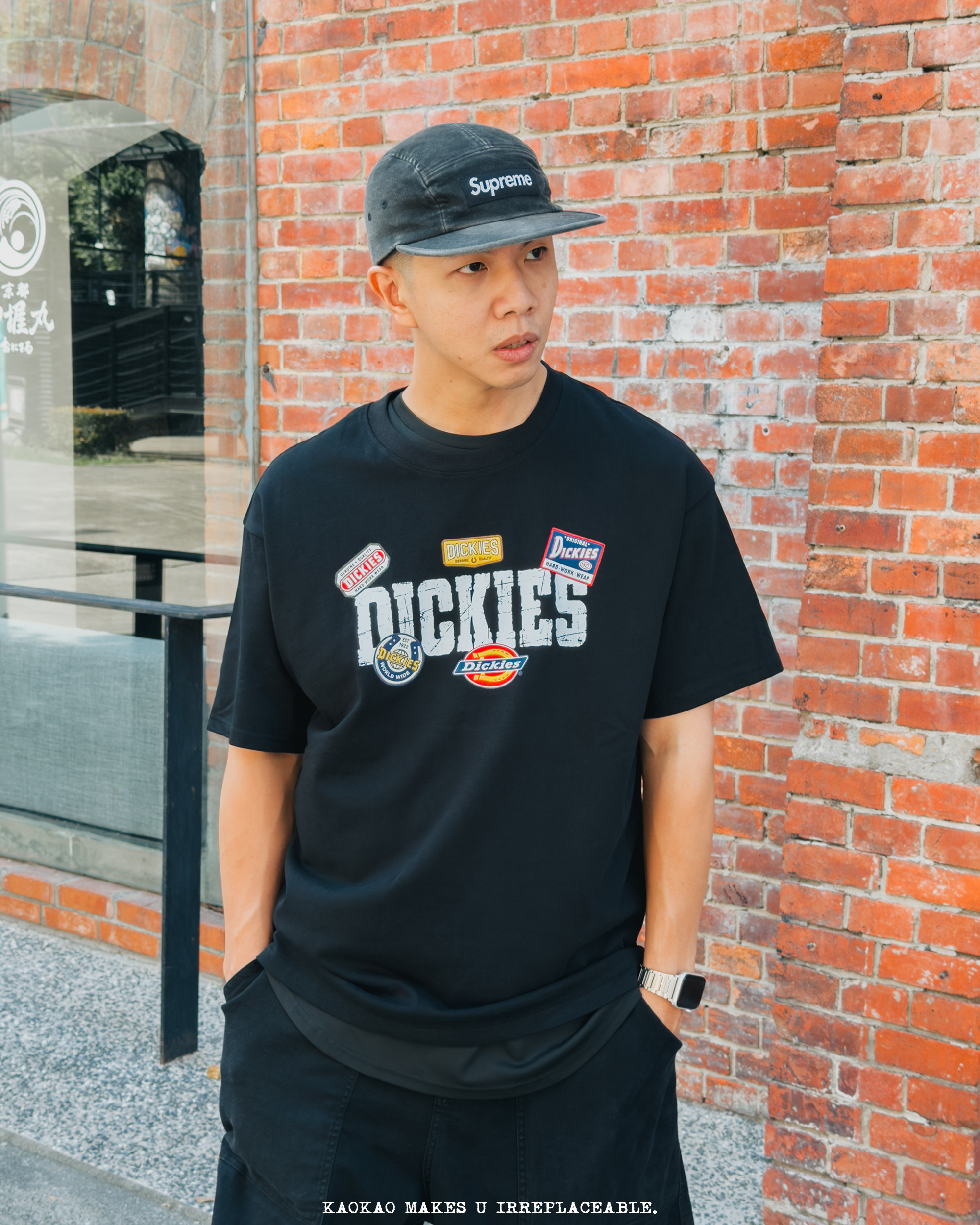 Dickies 320G 重磅 「仿舊字+大logo+貼布」短Tee DKU262NKTNJ9-GCY