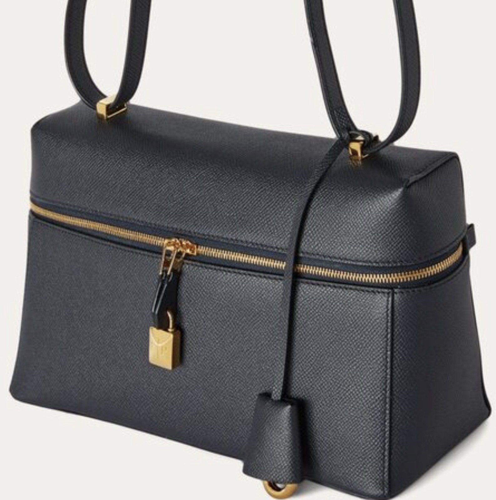 Loro Piana Extra Pocket L27 Blue Navy 深藍色小牛皮飯盒手袋
