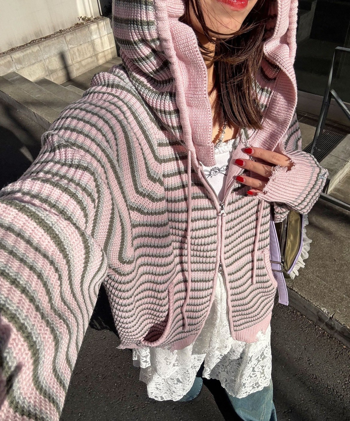 日本 CIAOPANIC 雙拉鏈 條紋 撞色 針織 外套 六色
