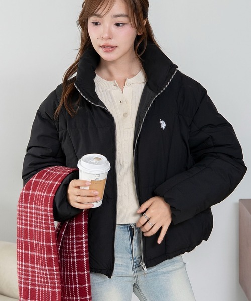 日本🇯🇵連線 U.S. POLO ASSN. 高領鋪棉外套 復古 高領 鋪棉 刺繡 雙拉鏈 外套 人造羽絨 3色(任買兩件711免運)/預購