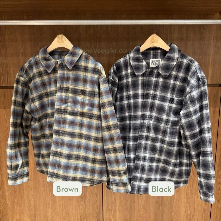 香港$1480!!連線入code再減😱!! MARITHE FRANCOIS GIRBAUD (MFG)｜MFG46FSH203 MICRO CLASSIC LOGO FLANNEL CHECK SHIRT PADDED JACKET [2 colors] M41