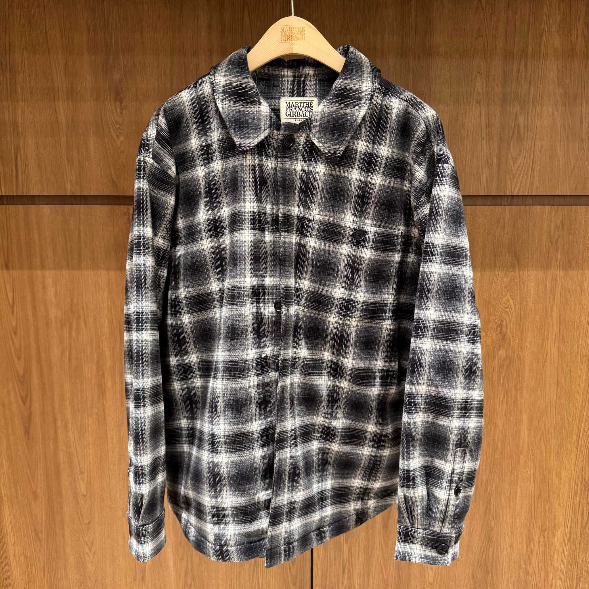 香港$1480!!連線入code再減😱!! MARITHE FRANCOIS GIRBAUD (MFG)｜MFG46FSH203 MICRO CLASSIC LOGO FLANNEL CHECK SHIRT PADDED JACKET [2 colors] M41