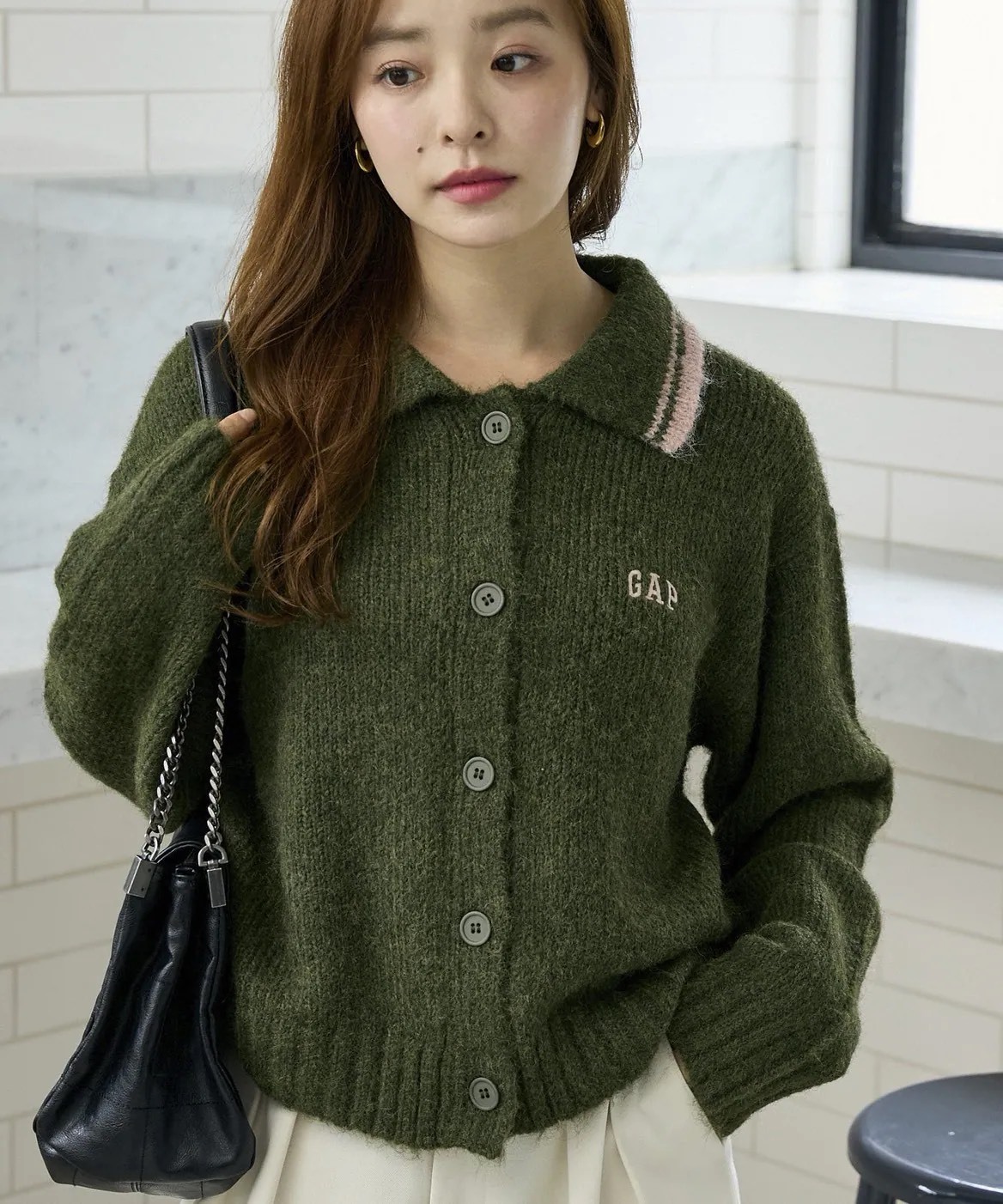 日本限定聯名款 PUBLUX × GAP 針織 撞色 開衫 外套 4色