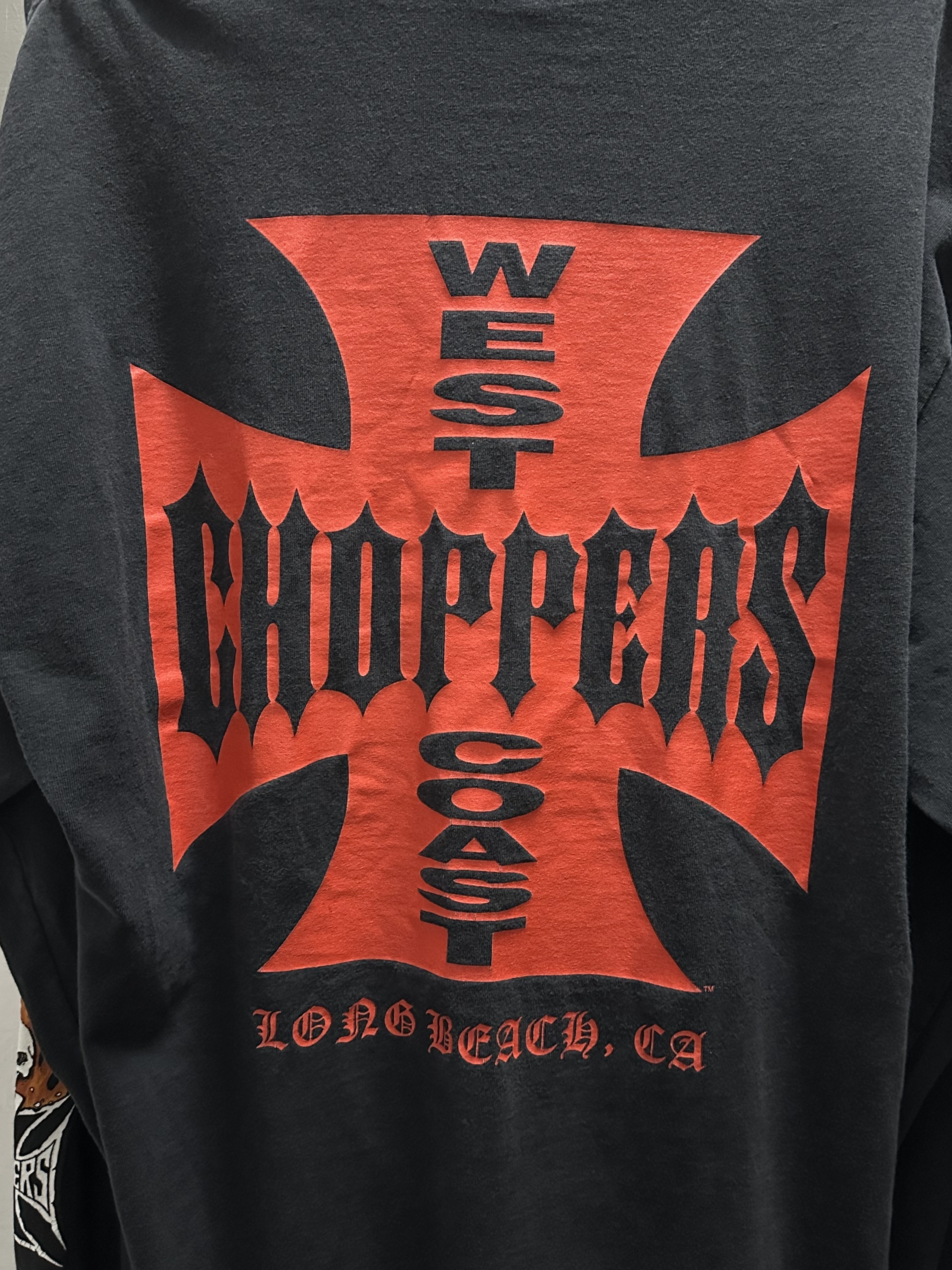 90’s WEST COAST CHOPPERS L/S T-Shirt Early Model *Sleeve Skull Flame