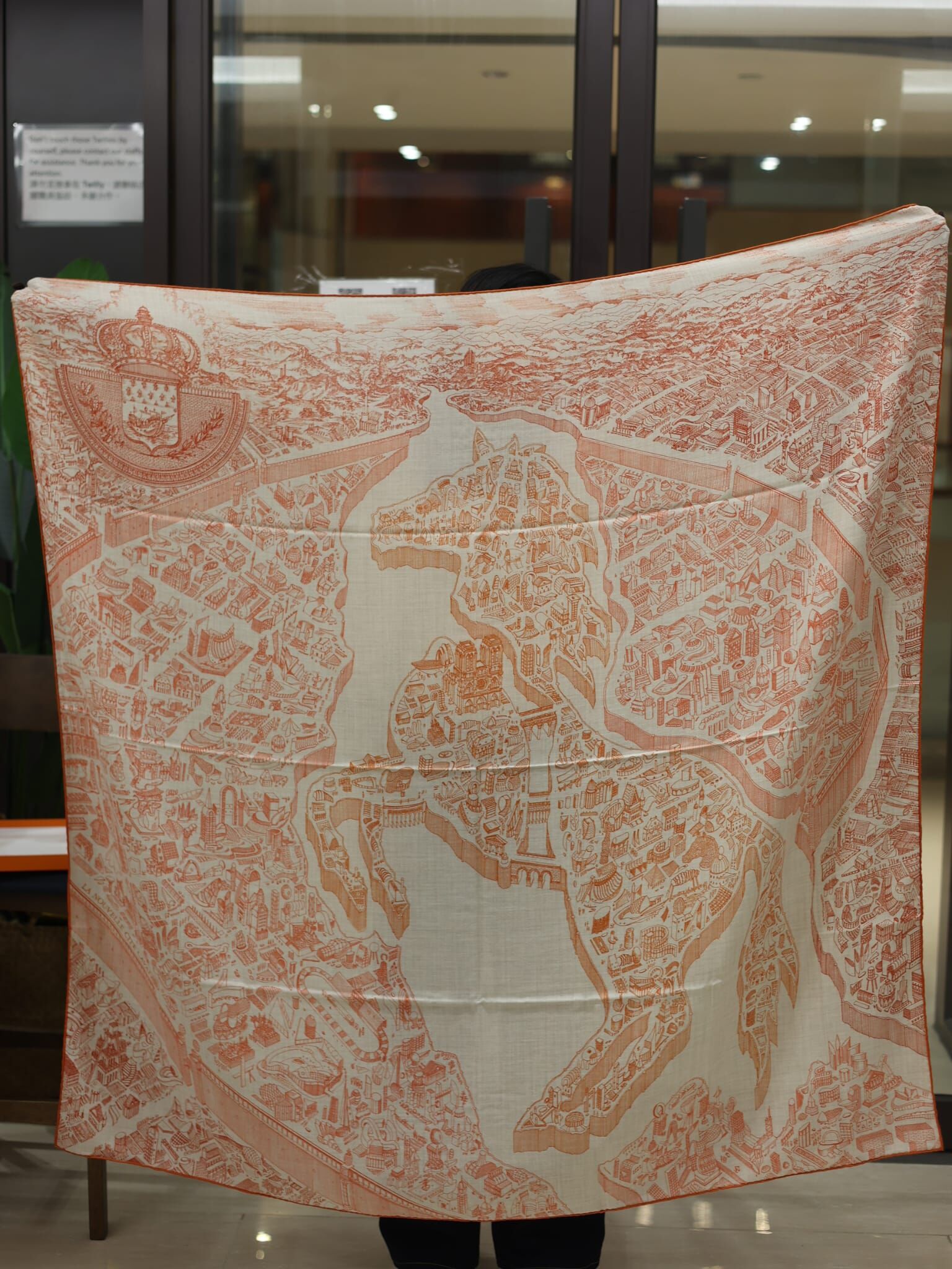 La nouvelle cite cavaliere 140cm scarf naturel / orange / rouge
