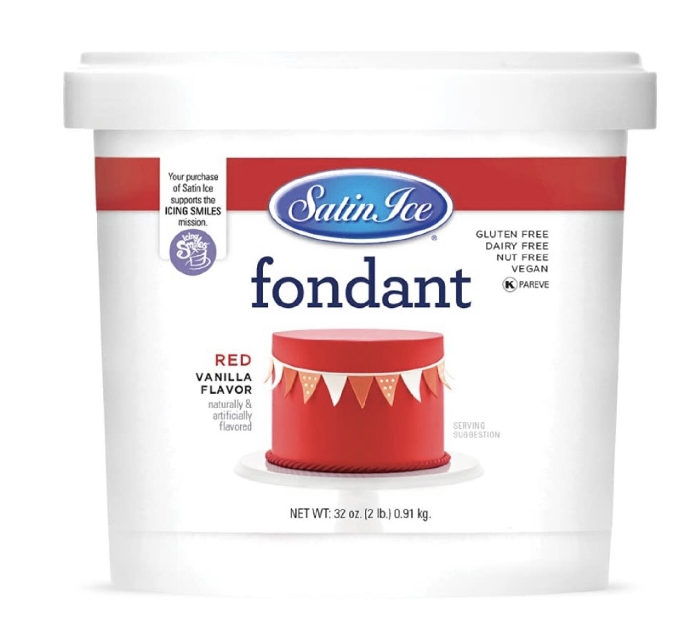 Satin Ice Fondant red 2lb