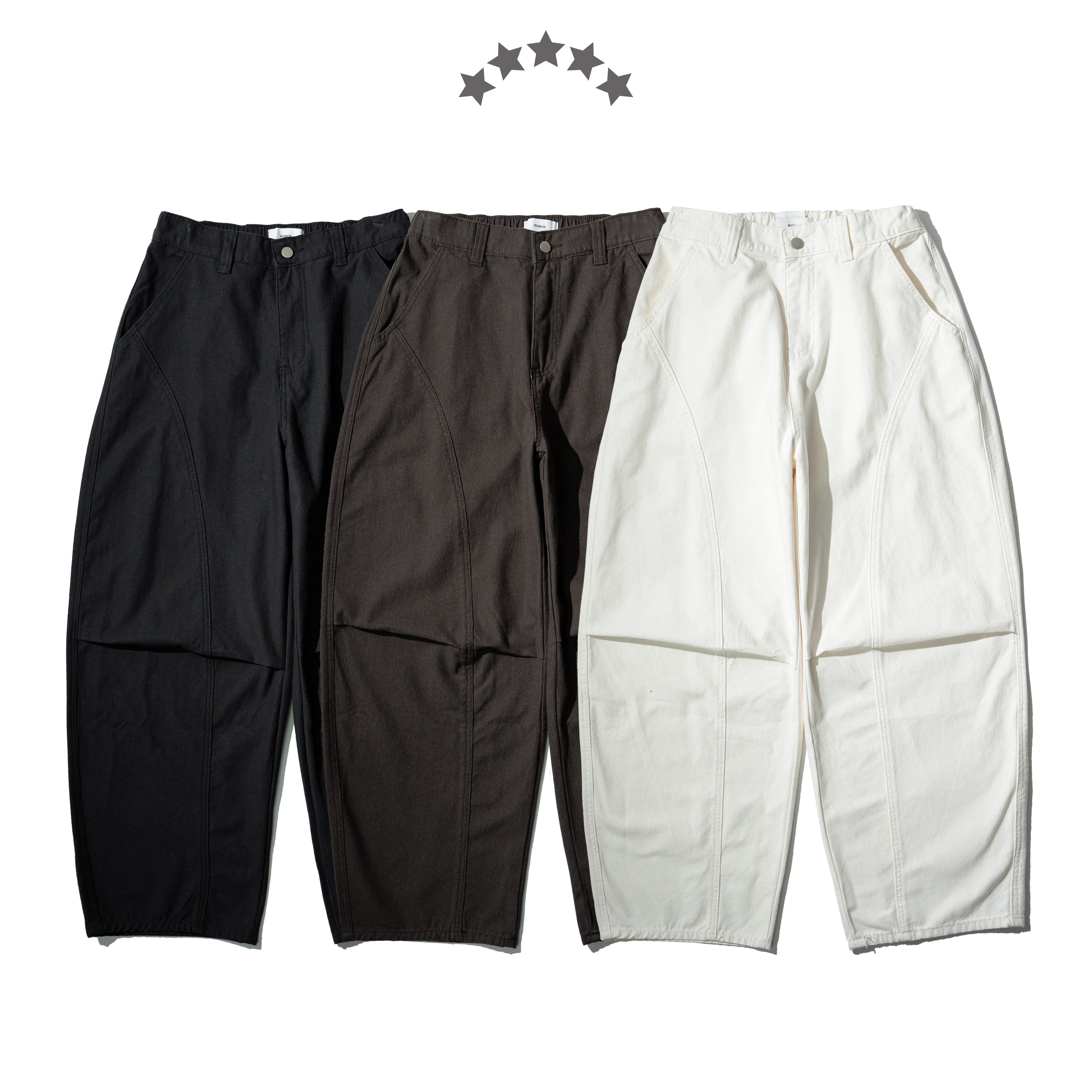 Curved Seam Washed Pants 弧形車線 水洗長褲 [B-26105]