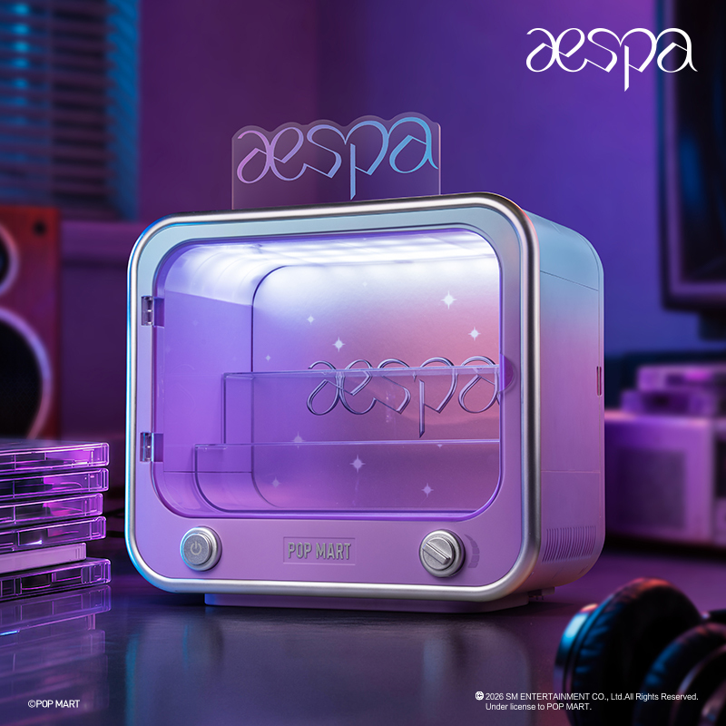 Aespa X POP MART 泡泡瑪特 珍藏系列電視機發光展示盒