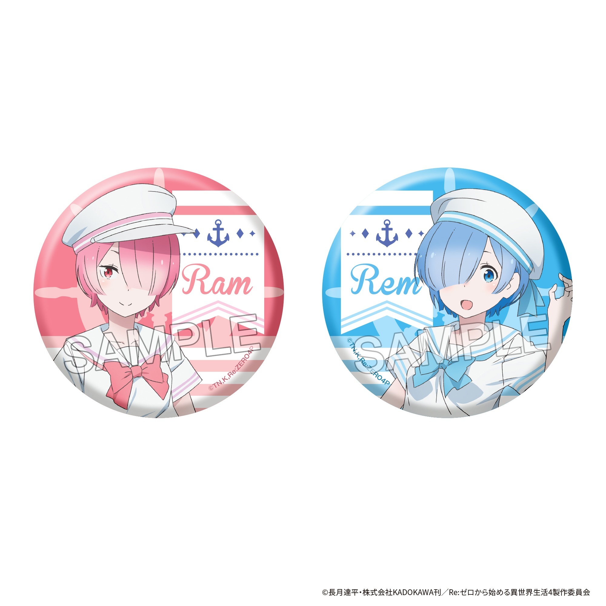 「ACG.GO」「預購」Re:ゼロから始める異世界生活 閃亮大罐徽章SET 海洋Ver. 拉姆&蕾姆
