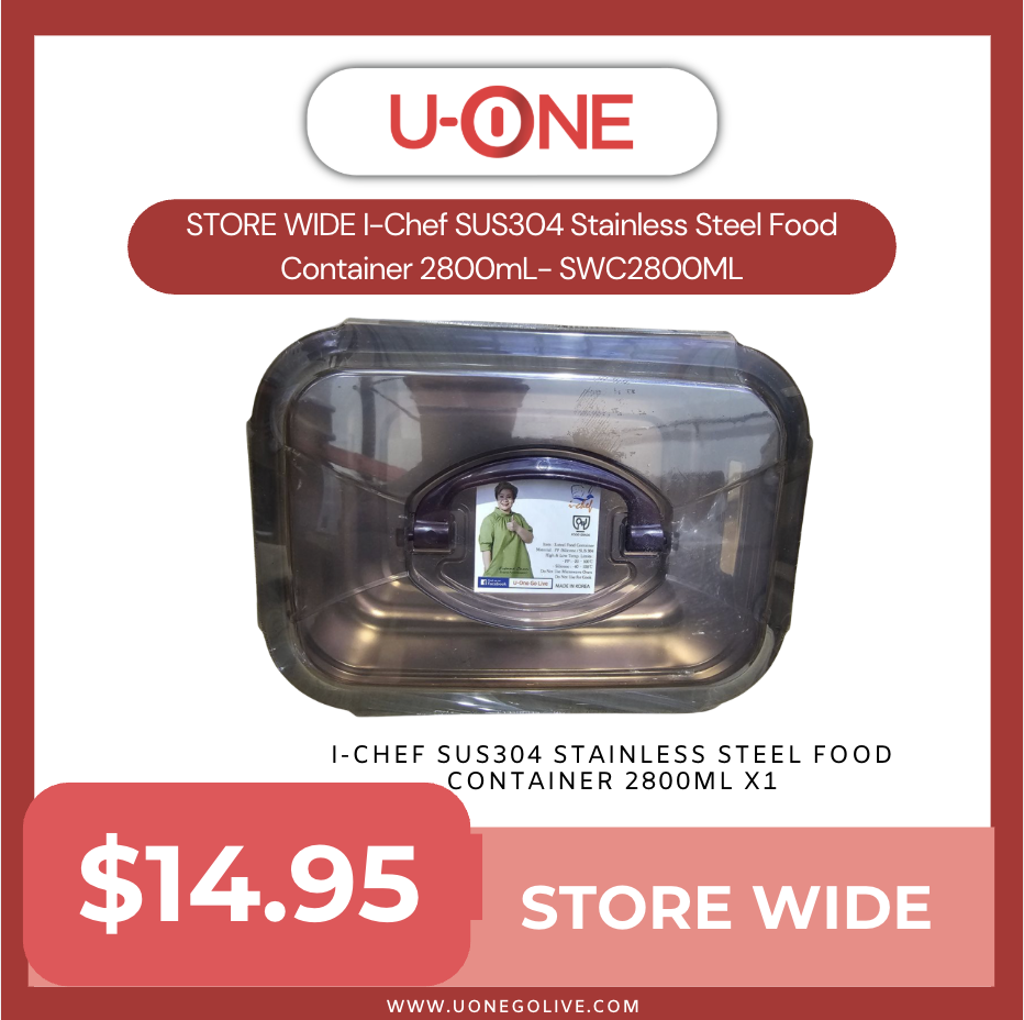 STORE WIDE I-Chef SUS304 Stainless Steel Food Container 2800mL- SWC2800ML