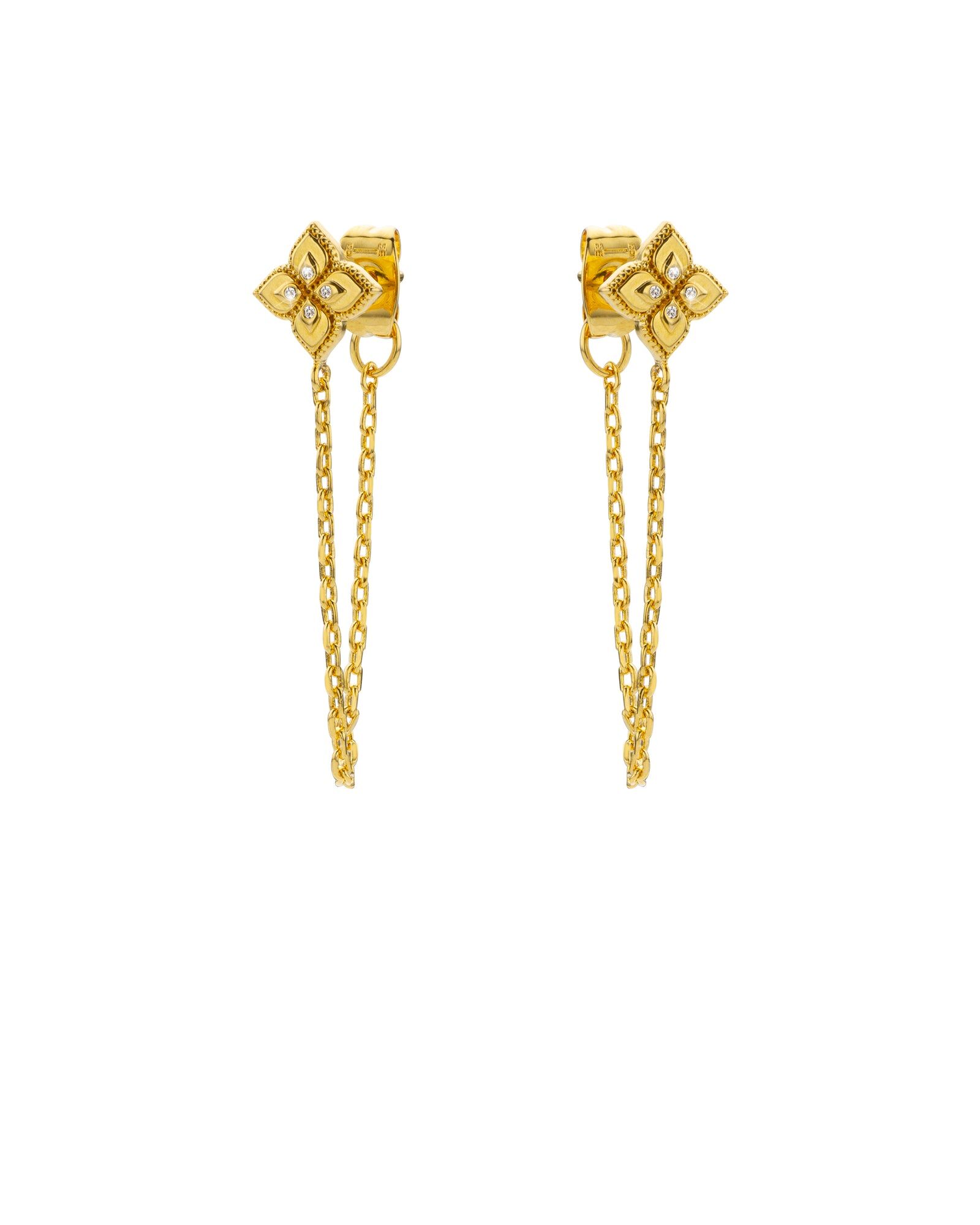 1MB0920-018 [MYA BAY] Lotus Chain 耳環 金色 #BO-398.G (EU)
