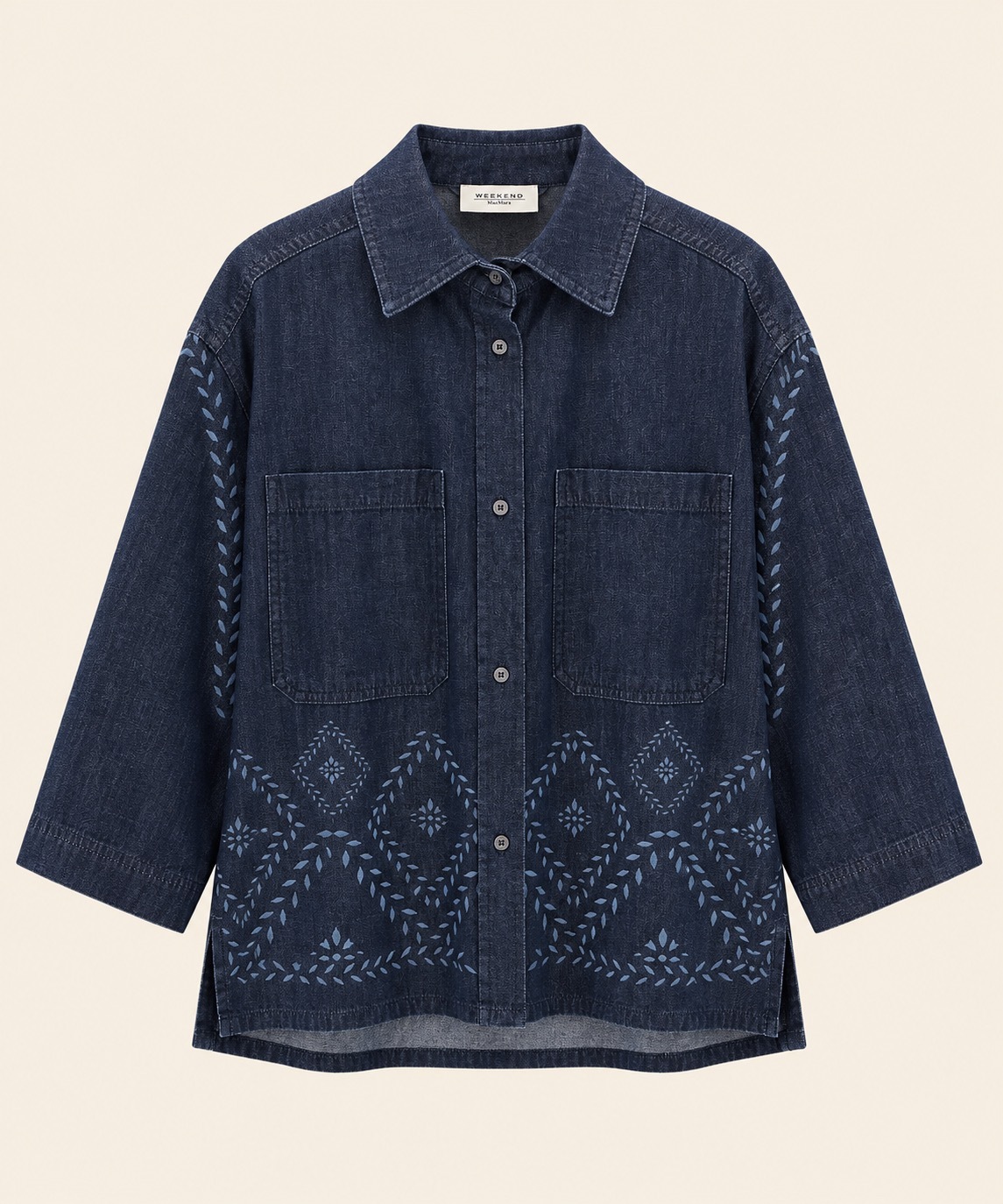 1FF0918-097 [MAX MARA WEEKEND] 雷射處理棉質牛仔寬鬆襯衫 牛仔藍 #WKDALAREDE (EU)