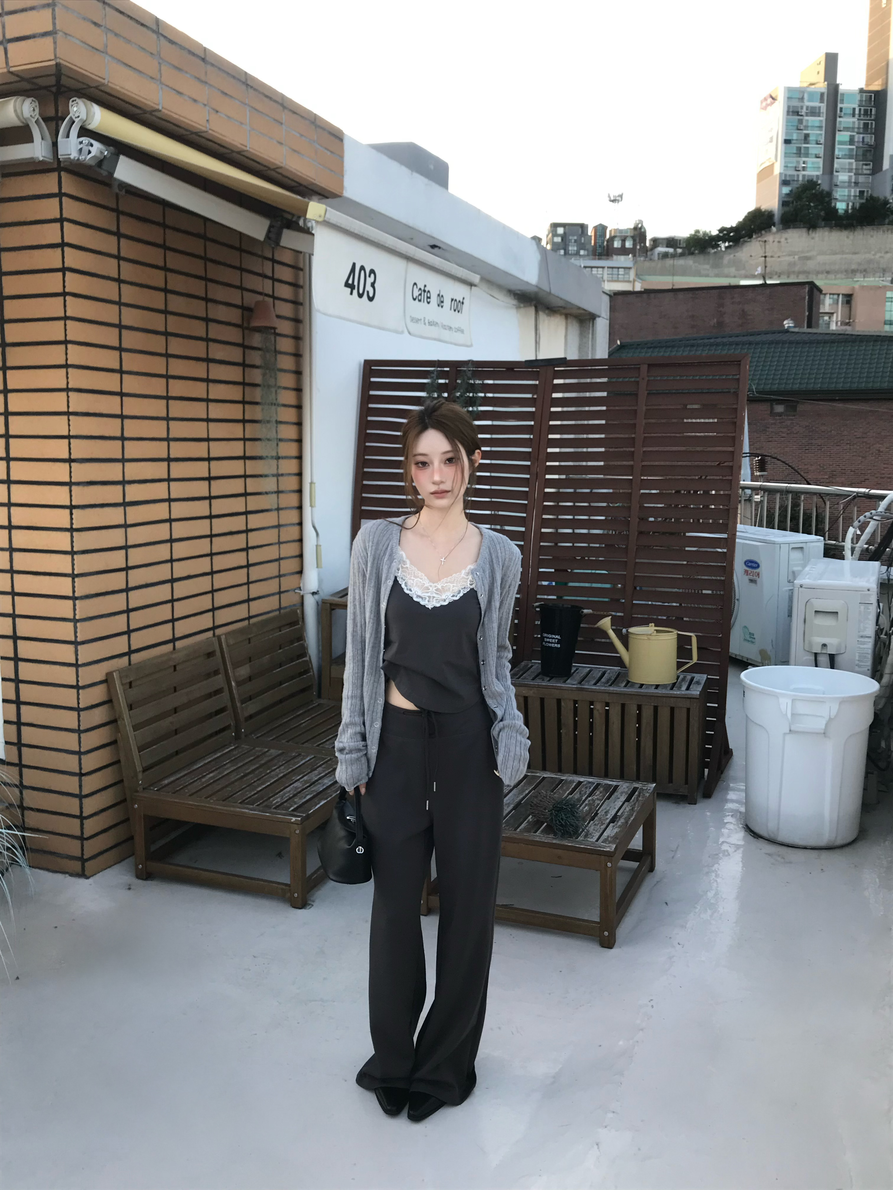 A25 Cleanfit 超舒服修身棉褲 (墨灰)