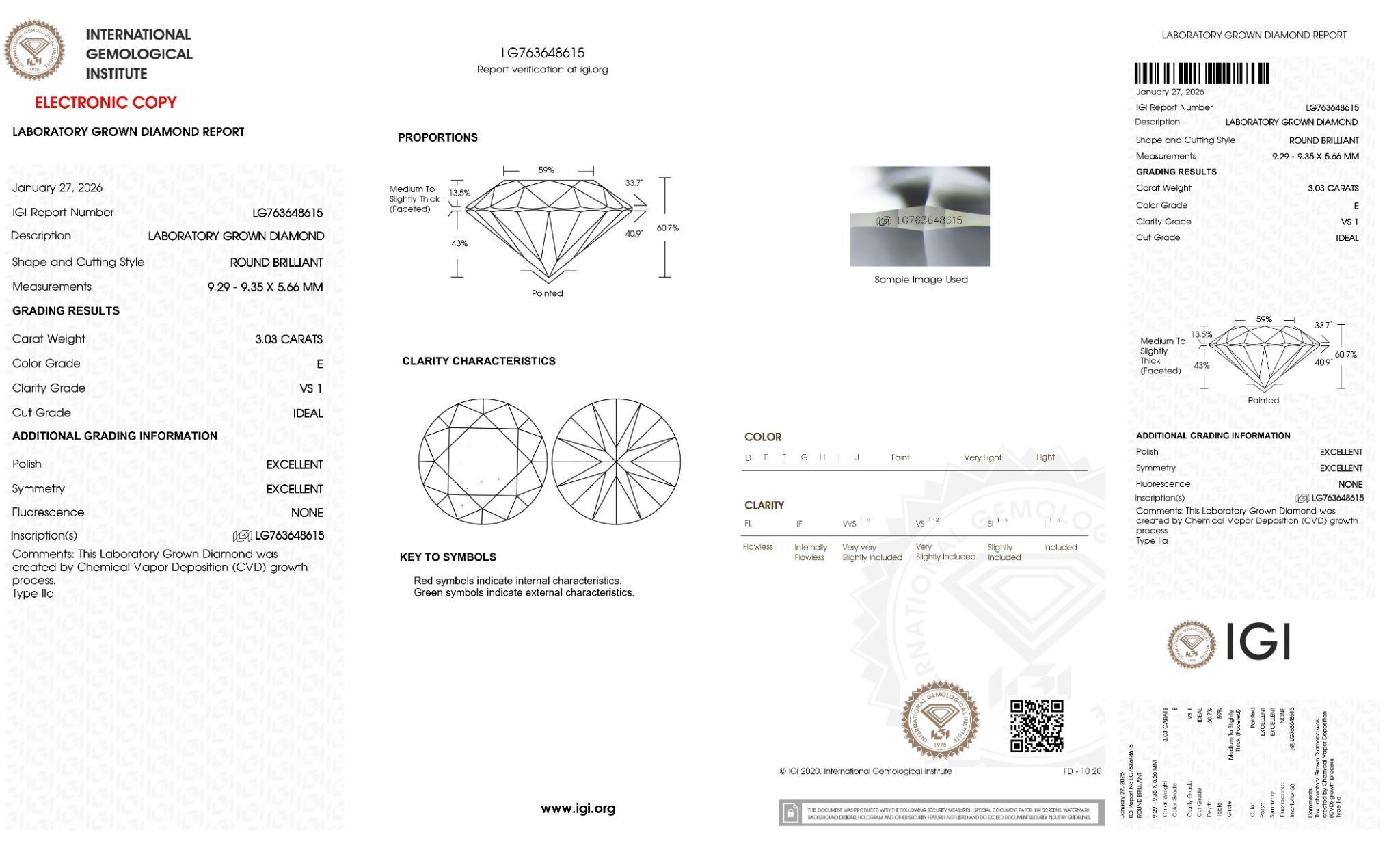 EW086 D26 ROUND SHAPE 3.03ct VS1 COLOR E