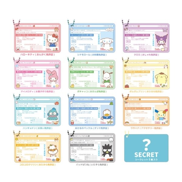 日本 Sanrio 亞加力駕駛證款吊牌盲盒