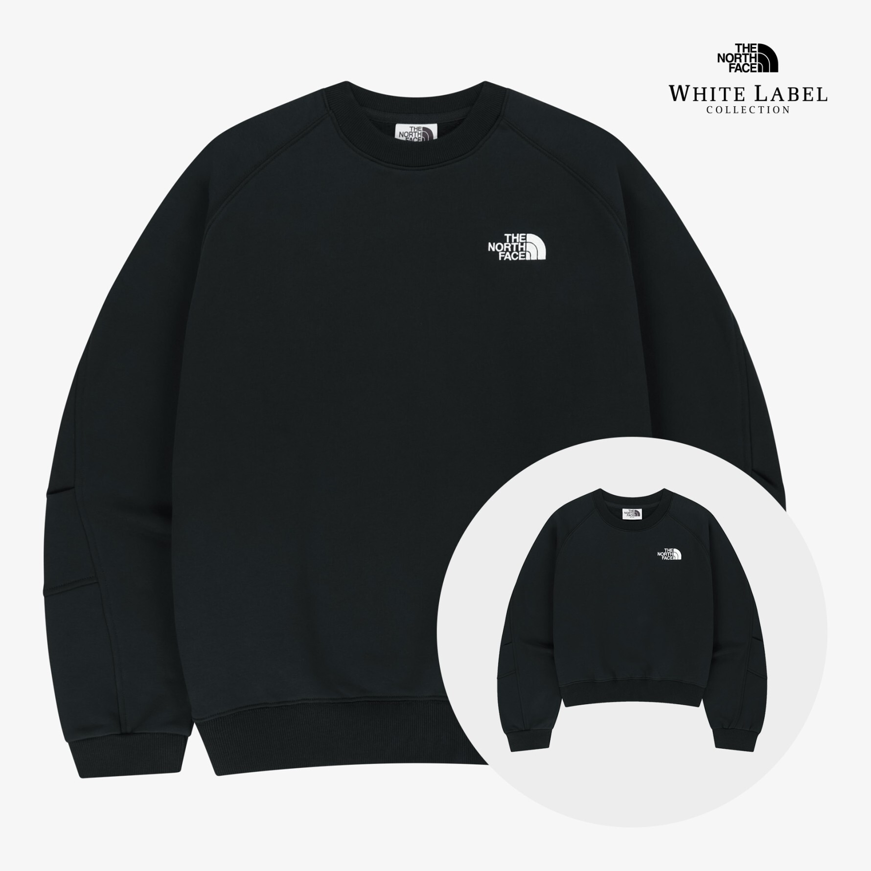 The North Face White Label Softline Sweatshirts 立體曲線剪接寬鬆大學T NM5MS51