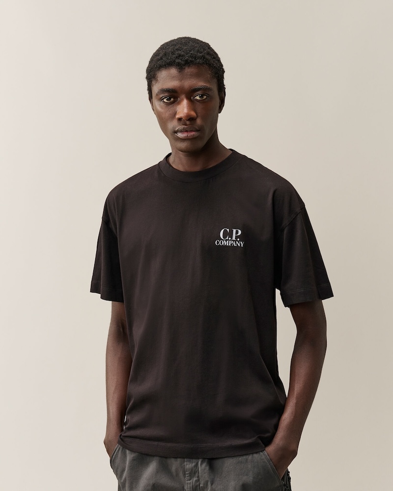 C.P. Company - 30/1 Jersey Short Sleeve Comfort T-Shirt - 21CMTS135A005100W999 BLACK