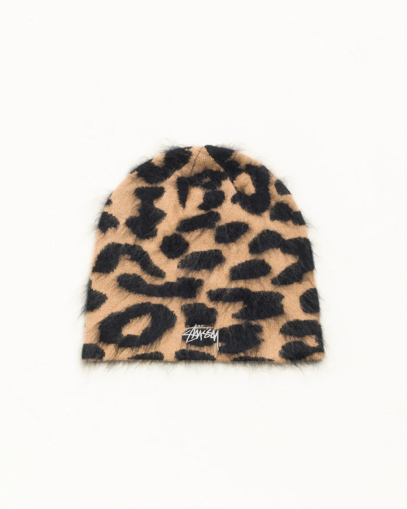 Stussy CASHMERE LEOPARD SKULLCAP 毛帽 豹紋