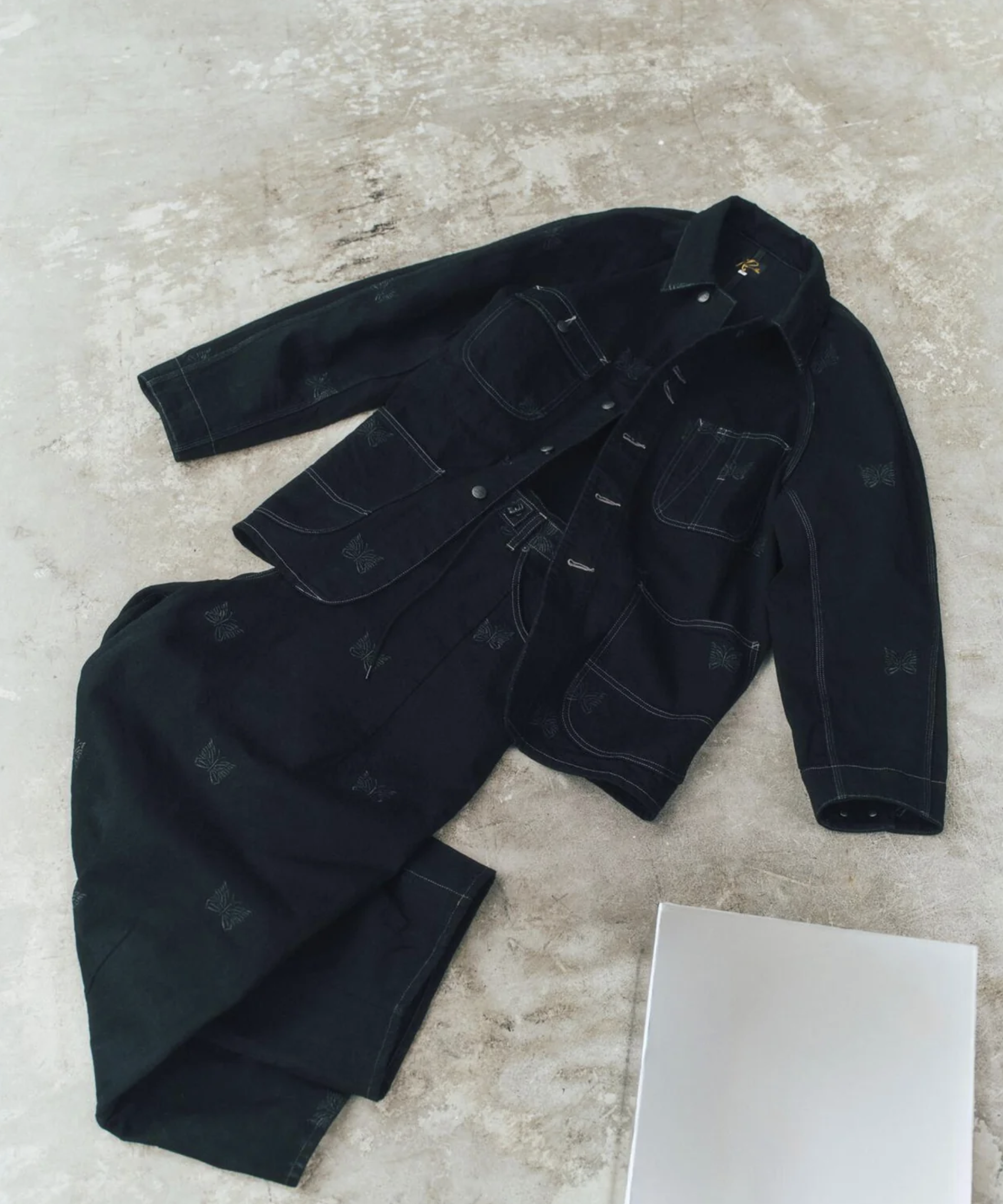 預訂 | Needles Coverall - 12oz Denim 別注 滿版刺繡 丹寧工裝夾克