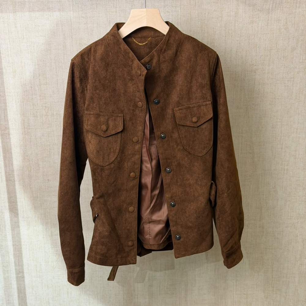JAC-CCG0919-010 麂皮可束腰外套 卡其L碼 (A10 S-L) [I0902-28202]